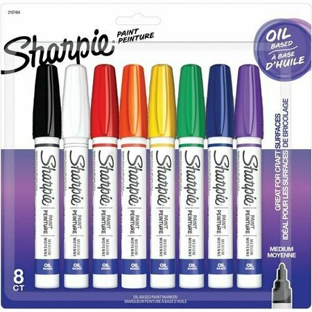 NEWELL BRANDS Sharpie Paint Marker, Oil-Based, Medium Point, AST, 8PK SAN2107454